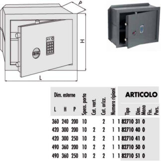 CASSAFORTE DIGITALE 360x240 p.200    82710.31 CISA 82710.31.0 CISA CASSEFORTI              S CISA