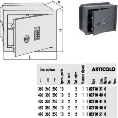 CASSAFORTE DIGITALE 360x240 p.200    82710.31 CISA 82710.31.0 CISA CASSEFORTI              S CISA