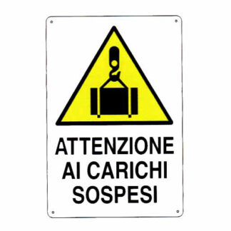 CARTELLO CARICHI SOSPESI          48x 68 PLASTICA CIV.M01.010 SEGNALETICA                  F MACHIERALDO