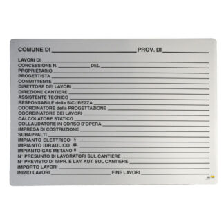CARTELLO CONCESSIONE EDILIZIA    138x 88 PLASTICA CIV.M02.005 SEGNALETICA                  F MACHIERALDO