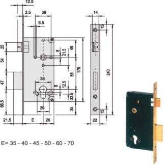 SERRATURA INFILARE LEGNO           5C611-35-0 CISA 5C611.35.0 CISA SERR.LEGNO INFILARE     S CISA