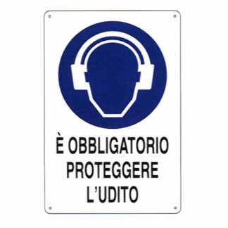 CARTELLO PROTEZIONE UDITO         20x 30 ALLUMINIO CIV.A01.034 SEGNALETICA                  F MACHIERALDO