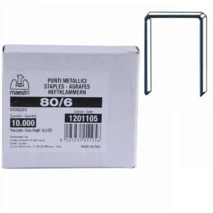 PUNTI mm 12 Pz 10000 BRONZATI  80/12       MAESTRI 1201111 FISSATRICI e ACCESSORI       F MAESTRI