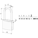 LUCCHETTO OTTONE mm 40 ARCO INOX LUNGO  26021 CISA 26021.40.0 CISA LUCCHETTI               S CISA