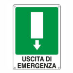 CARTELLO USCITA EMERGENZA GIU'    20x 30 ALLUMINIO CIV.A01.072 SEGNALETICA                  F MACHIERALDO