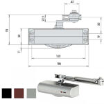 CHIUDIPORTA AERODINAMICO NERO   C1416-03-0-44 CISA C1416.03.0.44 CISA CHIUDIPORTA             S CISA