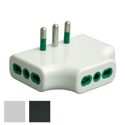 ADATTATORE TRIPLO PIATTO 16A+T NERO      82221 FME 82221 SPINE E ADATTATORI EL        F FME