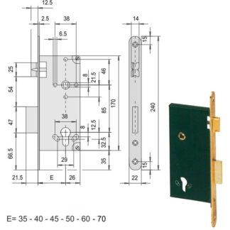 SERRATURA INFILARE LEGNO           5C631-35-0 CISA 5C631.35.0 CISA SERR.LEGNO INFILARE     S CISA