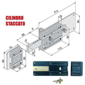 SERRATURA FERROGLIETTO 6 MANDATE 012.50.80.1 WELKA 01250801 WELKA SERR.LEGNO APPLICARE   S WELKA