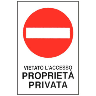 CARTELLO PROPRIETA' PRIVATA V.A.  30x 45 ALLUMINIO CIV.T01.008 SEGNALETICA                  F MACHIERALDO