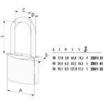LUCCHETTO OTTONE mm 50 ARCO EXTRA LUNGO 22011 CISA 22011.52.0 CISA LUCCHETTI               S CISA