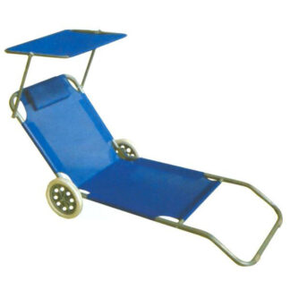 SPIAGGINA ACCIAIO ROLL C/RUOTE BLU     VETTE 06206  *SPIAGGINE METALLO           C VETTE