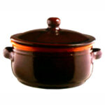 TEGAME 2 MANICI ALTO COPERCHIO   cm 24 BRUNA COLI' PR07BR24 PENTOLE TERRACOTTA           C COLI