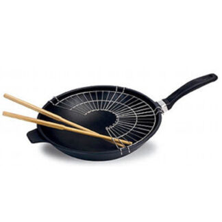 WOK 1 MANICO CON GRIGLIA      cm 32 EXPLORA RISOLI 00080G/32TP0 PENTOLE RISOLI'              C RISOLI
