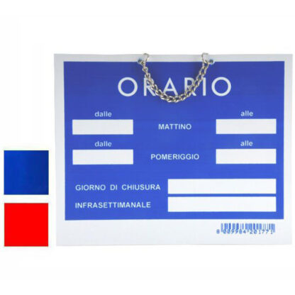 CARTELLO ORARIO APERTURA  TEMPOPOL ROSSO  cm 15x11 T00176 SEGNALETICA                  F LETTERFIX