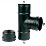 GOMITO T INOX  8 MFM TAPPO   NERO PELLET 300 MARAL NPRT08MFM-080 TUBI PELLET                  F MARAL