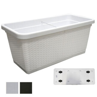 VASO NATURAL RETT. BIANCO      80x40 h 34 STEFANPL 75350 VASI PLASTICA                F STEFANPLAST