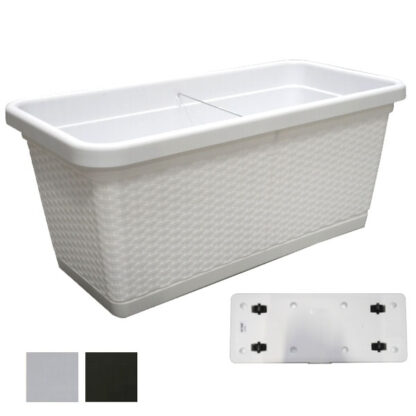 VASO NATURAL RETT. BIANCO      80x40 h 34 STEFANPL 75350 VASI PLASTICA                F STEFANPLAST