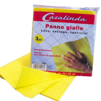PANNO MILLEUSI PANNO GIALLO   Pz.3 40x38 CASALINDA 11907 PANNI PULIZIA                C CASALINDA