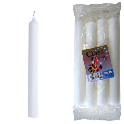 CANDELA STEARICA BIANCA mm 150 Pz 4 ST150/4 CANDELE                      C CERERIA NAPPI