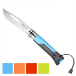 COLTELLO VIROBLOC INOX N. 8 OUTDOOR AZZURRO OPINEL 001576 COLTELLI RONCOLINE           F OPINEL