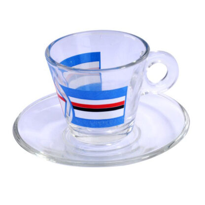TAZZA CAFFE                 Pz.2 SAMPDORIA   CERVE S16585 TAZZE VETRO                  C CERVE