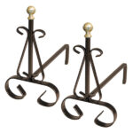 ALARI POMOLI OTTONE cm 35x15 h25 Pz2 LAPILLO 12852  ACCESSORI CAMINETTI          F LAPILLO