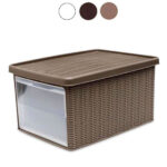 BOX ELEGANCE MULTI MOKA     cm 29x39 h 21 STEFANPL 30003 BOX CONTENITORI              C STEFANPLAST