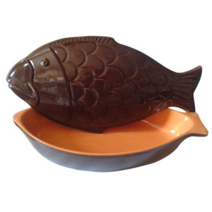 CUOCI PESCE C/COPERCHIO       cm 42x21 BRUNA COLI' PR33BR-42 PENTOLE TERRACOTTA           C COLI