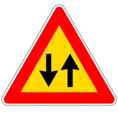 CARTELLO STRADALE DOPPIO SENSO                 D&B 3030811387 SEGNALETICA                  F DB