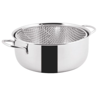 FRIGGITRICE INOX CESTELLO      cm 24    METALSOMMA 803/24 PENTOLE ACCIAIO METALSOMMA   C METALSOMMA