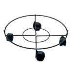 PORTAVASO RUOTE TONDO NERO             cm 30 BUZZI BS030U PORTAVASI                    F METALLURGICA BUZZI