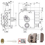 SERRATURA SIC.TRIPLICE DX DM SCROCCO 20530 MOTTURA 20530VDDMX MOTTURA SERR.LEGNO APPLICARE S MOTTURA