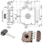 SERRATURA SIC.TRIPLICE SX POMPA SCR. 30631 MOTTURA 30631VS5AX MOTTURA SERR.LEGNO APPLICARE S MOTTURA