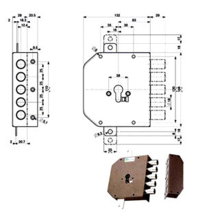 SERRATURA SIC.TRIPLICE SX            38620 MOTTURA 38620VS00X MOTTURA SERR.LEGNO APPLICARE S MOTTURA