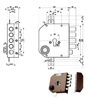 SERRATURA SIC.TRIPLICE SX SCROCCO    38630 MOTTURA 38630VS00X MOTTURA SERR.LEGNO APPLICARE S MOTTURA