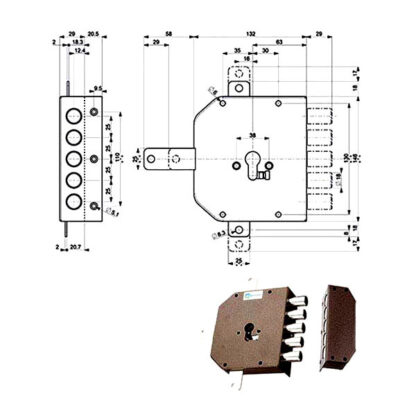 SERRATURA SIC.QUINTUPL.SX            38640 MOTTURA 38640VS00J MOTTURA SERR.LEGNO APPLICARE S MOTTURA