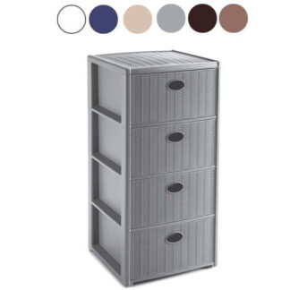 CASSETTIERA P.4 ELEGANCE TORT. 40x40 h 80 STEFANPL 30401 CASSETTIERE PORTAOGGETTI     C STEFANPLAST