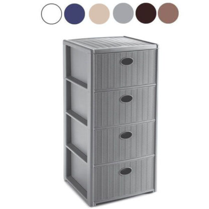 CASSETTIERA P.4 ELEGANCE BIAN. 40x40 h 80 STEFANPL 30400 CASSETTIERE PORTAOGGETTI     C STEFANPLAST