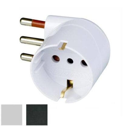 ADATTATORE SCHUKO 16A 2P+T NERO   90^         ROSI RS78030 SPINE E ADATTATORI EL        F ROSI