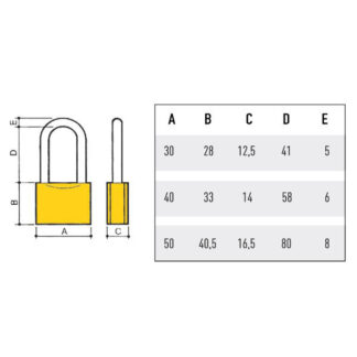 LUCCHETTO OTTONE mm 30 ARCO LUNGO           POTENT 2770 POTENT LUCCHETTI             S POTENT