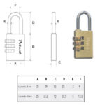 LUCCHETTO OTTONE mm 20 COMBINAZIONE         POTENT 9020CO POTENT LUCCHETTI             S POTENT