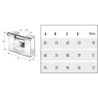 LUCCHETTO CORAZZATO mm 60 SERRANDE          POTENT 11070 POTENT LUCCHETTI             S POTENT