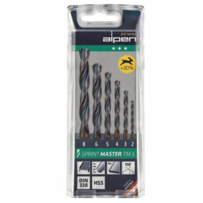 PUNTE HSS SPRINT MASTER Sr Pz  6 mm 2/ 8 618 ALPEN 811122100 PUNTE ELICOIDALI SERIE       F ALPEN