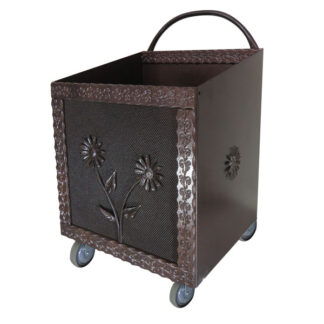 PORTAPEL.CON RUOTE NERO cm 37x42 h57 LAPILLO 12859  ACCESSORI CAMINETTI          F LAPILLO