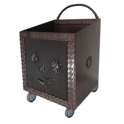 PORTAPEL.CON RUOTE NERO cm 37x42 h57 LAPILLO 12859  ACCESSORI CAMINETTI          F LAPILLO