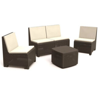 SALOTTINO RATTAN VULCANO   SET ANTRACITE PROGARDEN VULCANO ARREDO GIARDINO PROGARDEN    C PROGARDEN