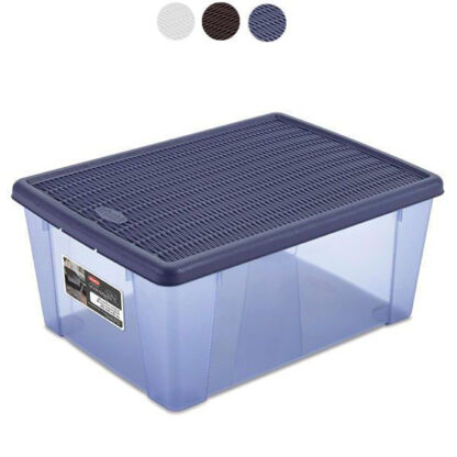 BOX VISUALBOX ELEG. BLU NA. cm 39x29 h 17 STEFANPL 30851 BOX CONTENITORI              C STEFANPLAST