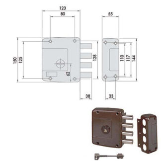 SERRATURA SICUREZZA SEMPLICE DX    57152-60-1 CISA 57152.60.1 CISA SERR.LEGNO APPLICARE    S CISA