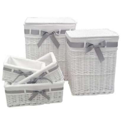 CESTONE VIMINI RETTANGOLARE BIANCO DARIO  Set Pz.5 1918050000 CESTE VIMINI                 C VACCHETTI